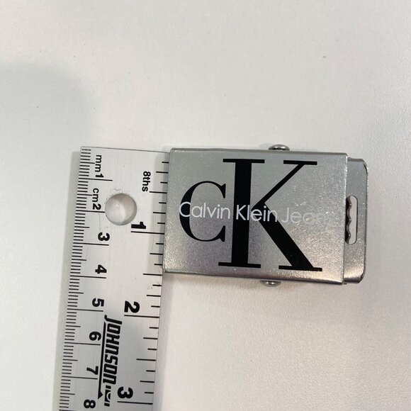 Calvin Klein Jeans Silver Belt Buckle Replacement With CK Logo Metal Design Dura - Picture 8 of 16